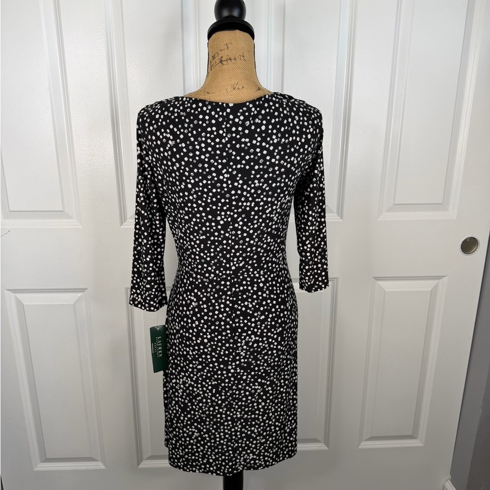 Sz 10P Lauren Ralph Lauren Black Polka dot Dress $89 MSRP - Picture 5 of 11
